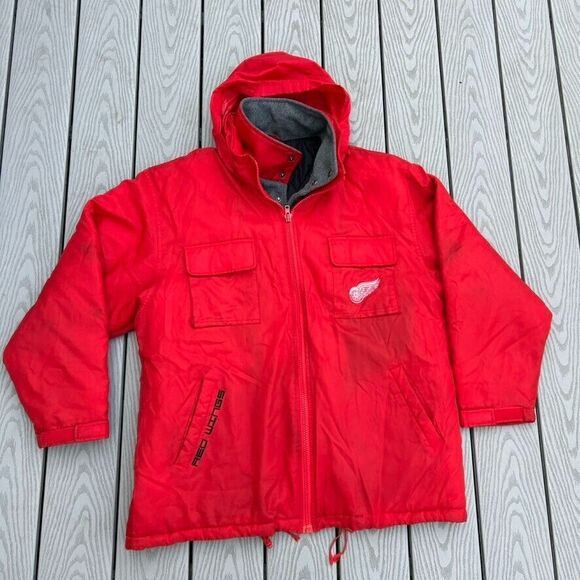 Vintage Detroit Red Wings Puffer Jacket NHL/ Logo Athletic 90s Size L - Picture 1 of 6